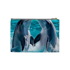 Dolphins Sea Ocean Cosmetic Bag (Medium) from UrbanLoad.com Back
