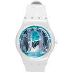 Dolphins Sea Ocean Round Plastic Sport Watch (M)