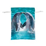 Dolphins Sea Ocean Lightweight Drawstring Pouch (L)