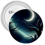 Moon Moonlit Forest Fantasy Midnight 3  Buttons