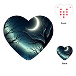 Moon Moonlit Forest Fantasy Midnight Playing Cards Single Design (Heart)