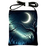 Moon Moonlit Forest Fantasy Midnight Shoulder Sling Bag