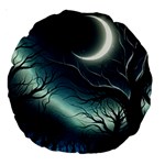 Moon Moonlit Forest Fantasy Midnight Large 18  Premium Round Cushions