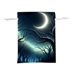 Moon Moonlit Forest Fantasy Midnight Lightweight Drawstring Pouch (L)