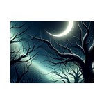Moon Moonlit Forest Fantasy Midnight Premium Plush Fleece Blanket (Mini)