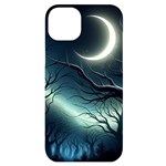 Moon Moonlit Forest Fantasy Midnight iPhone 14 Plus Black UV Print Case