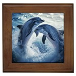 Dolphins Sea Ocean Water Framed Tile