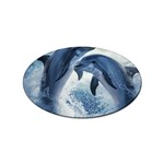 Dolphins Sea Ocean Water Sticker (Oval)