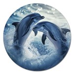 Dolphins Sea Ocean Water Magnet 5  (Round)