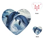 Dolphins Sea Ocean Water Playing Cards Single Design (Heart)