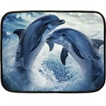 Dolphins Sea Ocean Water Fleece Blanket (Mini)