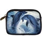 Dolphins Sea Ocean Water Digital Camera Leather Case