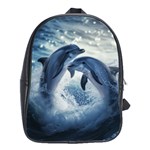 Dolphins Sea Ocean Water School Bag (Large)