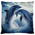 Dolphins Sea Ocean Water Large Cushion Case (Two Sides)
