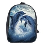 Dolphins Sea Ocean Water School Bag (XL)