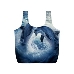 Dolphins Sea Ocean Water Full Print Recycle Bag (S) from UrbanLoad.com Back