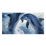Dolphins Sea Ocean Water Satin Shawl 45  x 80 