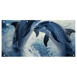Dolphins Sea Ocean Water Banner and Sign 8  x 4 