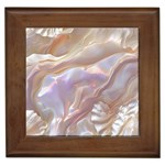 Silk Waves Abstract Framed Tile