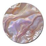 Silk Waves Abstract Round Mousepad