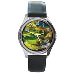 Countryside Landscape Nature Round Metal Watch