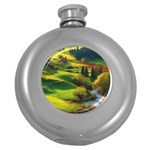Countryside Landscape Nature Round Hip Flask (5 oz)