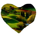 Countryside Landscape Nature Large 19  Premium Flano Heart Shape Cushions