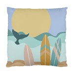 Beach Sea Surfboards Water Sand Drawing  Boho Bohemian Nature Standard Cushion Case (Two Sides)
