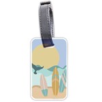 Beach Sea Surfboards Water Sand Drawing  Boho Bohemian Nature Luggage Tag (one side)