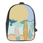 Beach Sea Surfboards Water Sand Drawing  Boho Bohemian Nature School Bag (XL)