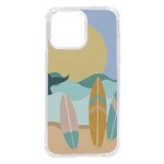 Beach Sea Surfboards Water Sand Drawing  Boho Bohemian Nature iPhone 14 Pro Max TPU UV Print Case