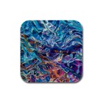 Kaleidoscopic currents Rubber Square Coaster (4 pack)