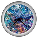 Kaleidoscopic currents Wall Clock (Silver)