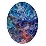 Kaleidoscopic currents Oval Glass Fridge Magnet (4 pack)