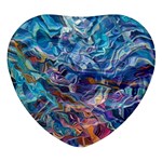 Kaleidoscopic currents Heart Glass Fridge Magnet (4 pack)