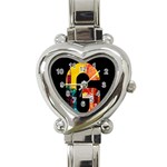 Abstract, Dark Background, Black, Typography,g Heart Italian Charm Watch