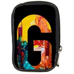 Abstract, Dark Background, Black, Typography,g Compact Camera Leather Case