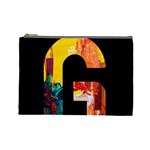 Abstract, Dark Background, Black, Typography,g Cosmetic Bag (Large)