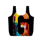 Abstract, Dark Background, Black, Typography,g Full Print Recycle Bag (S)