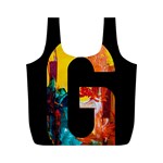 Abstract, Dark Background, Black, Typography,g Full Print Recycle Bag (M)
