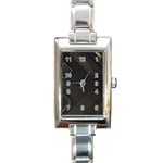 Black Background With Gold Lines Rectangle Italian Charm Watch