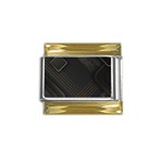 Black Background With Gold Lines Gold Trim Italian Charm (9mm)
