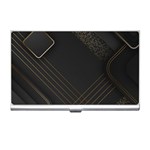 Black Background With Gold Lines Business Card Holder