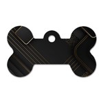 Black Background With Gold Lines Dog Tag Bone (Two Sides)