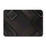 Black Background With Gold Lines Small Doormat