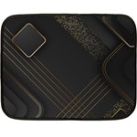 Black Background With Gold Lines Two Sides Fleece Blanket (Mini)
