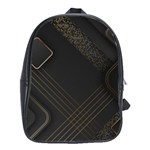 Black Background With Gold Lines School Bag (Large)