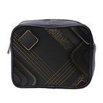 Black Background With Gold Lines Mini Toiletries Bag (Two Sides)