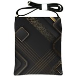 Black Background With Gold Lines Shoulder Sling Bag