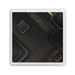 Black Background With Gold Lines Memory Card Reader (Square)